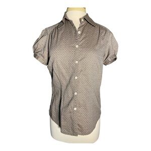 Faconnable Beige Patterned Blouse 100% Cotton